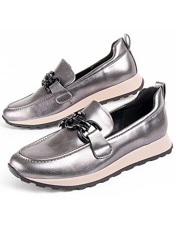 Chaussure Compensée Matière Synthétique Et Textile Montevita