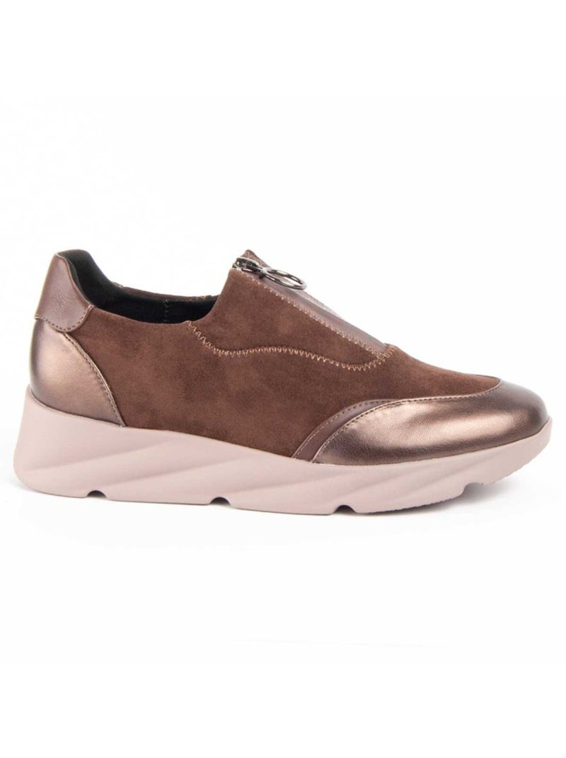 Chaussure Compensée Matière Synthétique Et Textile Montevita Marron - Kiabi