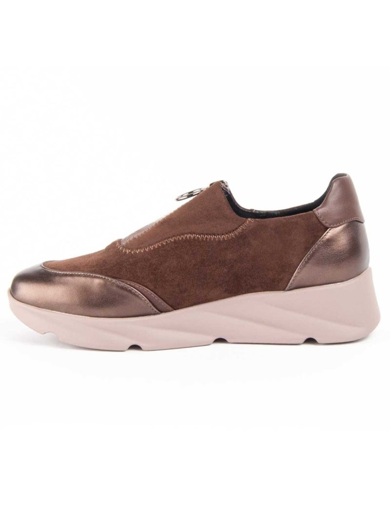 Chaussure Compensée Matière Synthétique Et Textile Montevita Marron - Kiabi