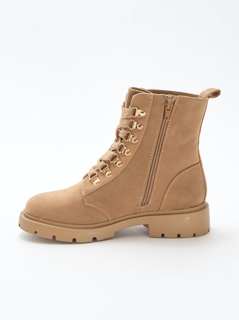 Chaussures de trekking avec œillets dorés Beige - Kiabi