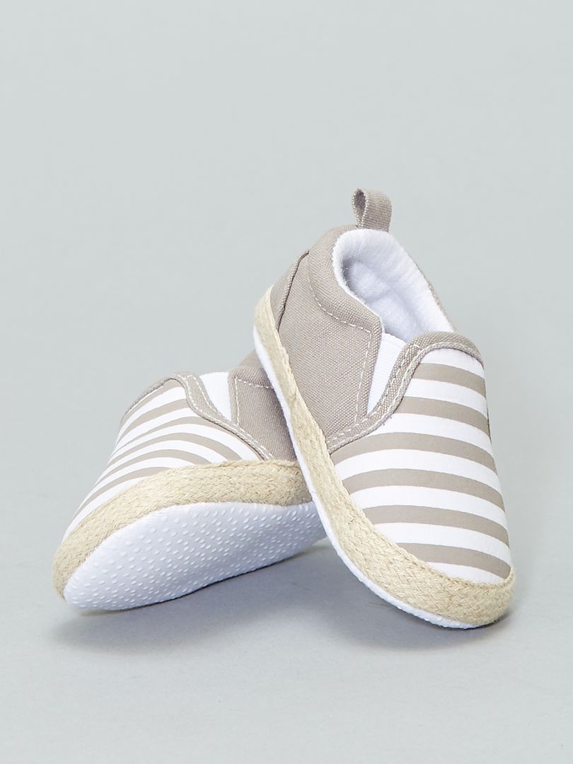 Chaussures esprit espadrille en coton beige - Kiabi