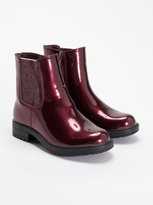 Chelsea boots van imitatieleer met glinsterende inzetten - Kiabi