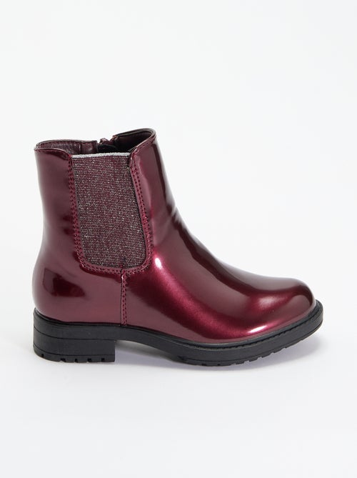 Chelsea boots van imitatieleer met glinsterende inzetten - Kiabi
