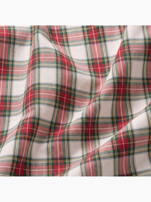 Chemin de table de noël en coton, fil doré en relief, carreaux tartan - gamusi - Kiabi