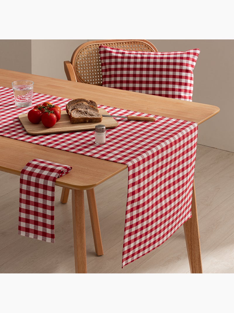 Chemin de table rectangulaire en coton à carreaux vichy, résistant à l'eau - gamusi. Rouge - Kiabi