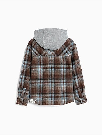 Chemise à capuche à carreaux, mo fashion