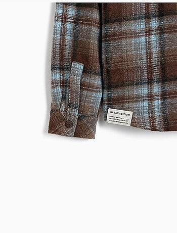 Chemise à capuche à carreaux, mo fashion