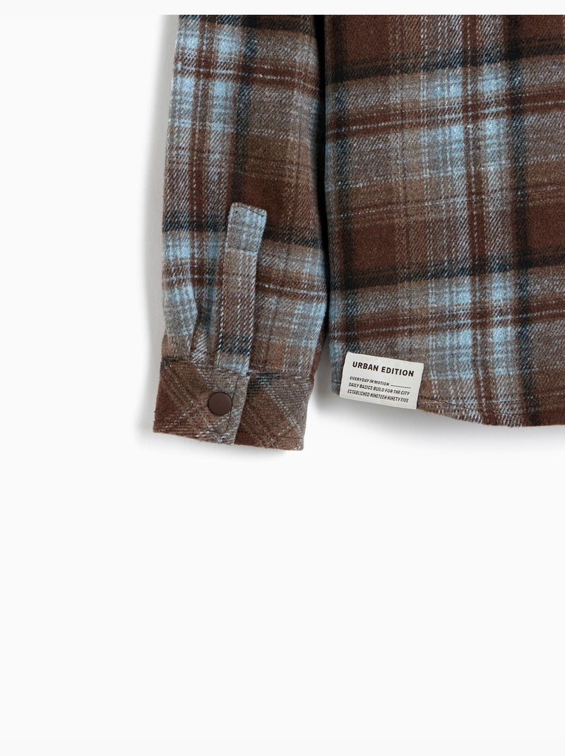 Chemise à capuche à carreaux, mo fashion Marron - Kiabi