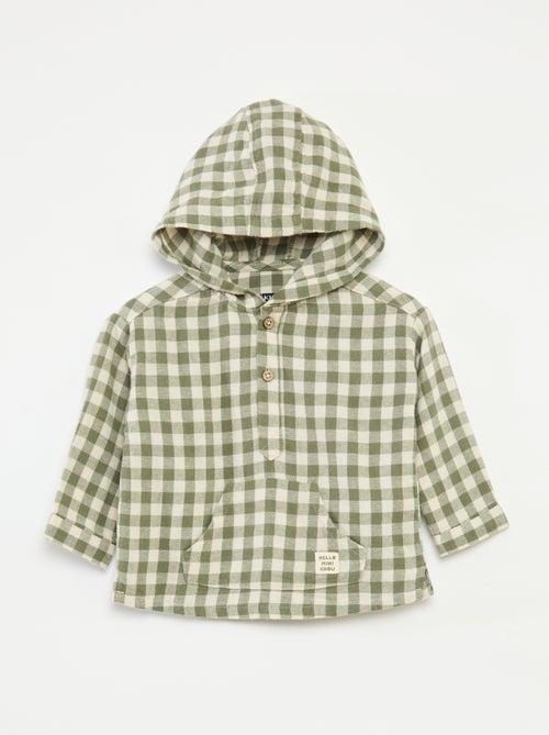 Chemise à capuche et avec poche kangourou - Kiabi