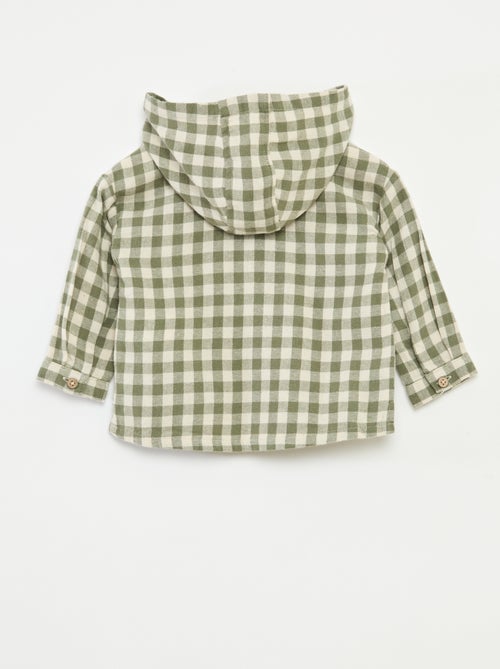 Chemise à capuche et avec poche kangourou - Kiabi