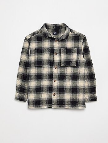 Chemise à carreau en flanelle à capuche