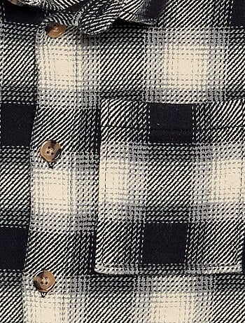 Chemise à carreau en flanelle à capuche