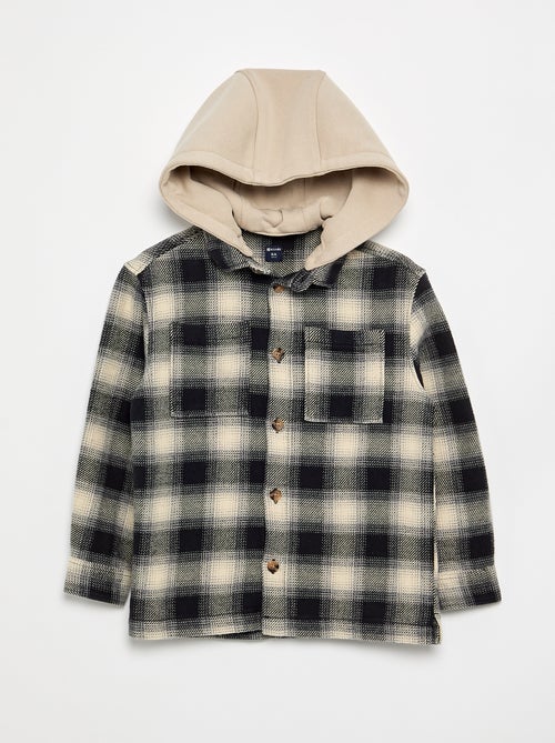 Chemise à carreau en flanelle à capuche - Kiabi Chemise à carreau en flanelle à capuche - Kiabi