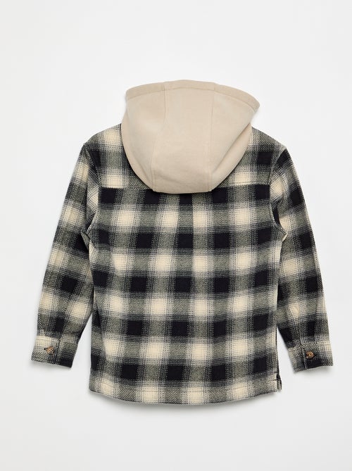 Chemise à carreau en flanelle à capuche - Kiabi Chemise à carreau en flanelle à capuche - Kiabi