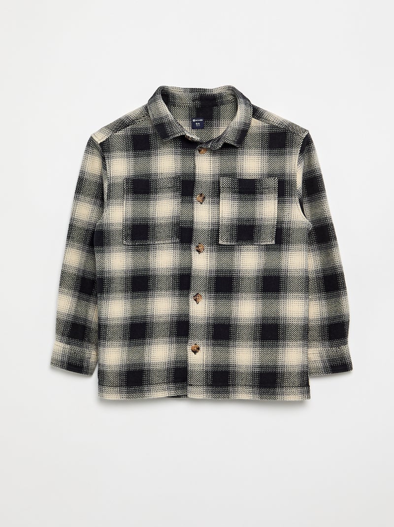 Chemise à carreau en flanelle à capuche Blanc - Kiabi