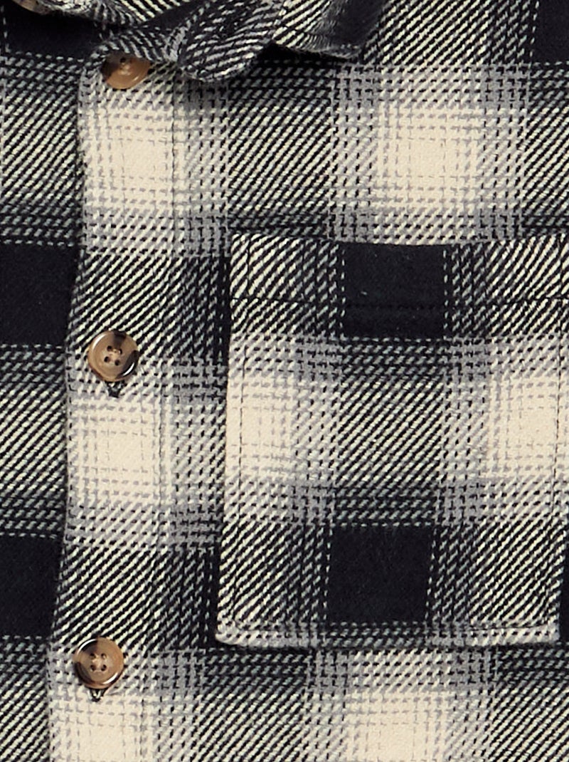 Chemise à carreau en flanelle à capuche Blanc - Kiabi