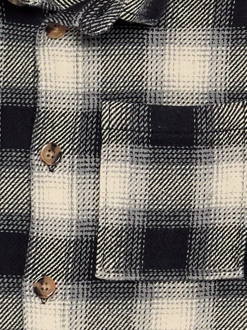 Chemise à carreau en flanelle à capuche - Kiabi