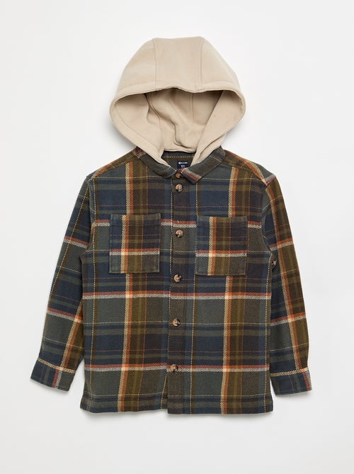 Chemise à carreau en flanelle à capuche - Kiabi Chemise à carreau en flanelle à capuche - Kiabi