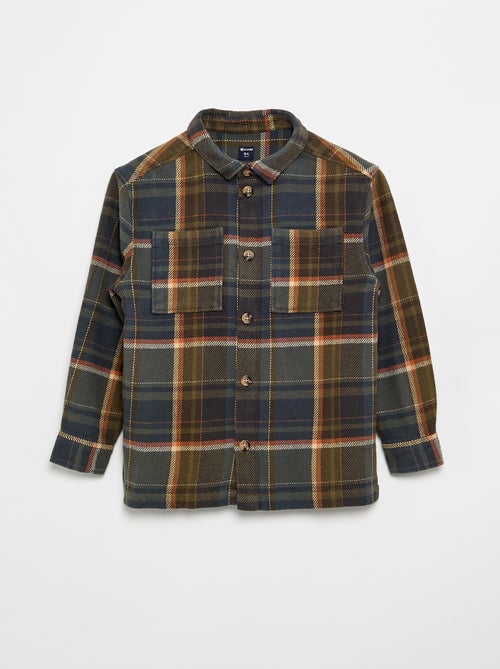 Chemise à carreau en flanelle à capuche - Kiabi Chemise à carreau en flanelle à capuche - Kiabi