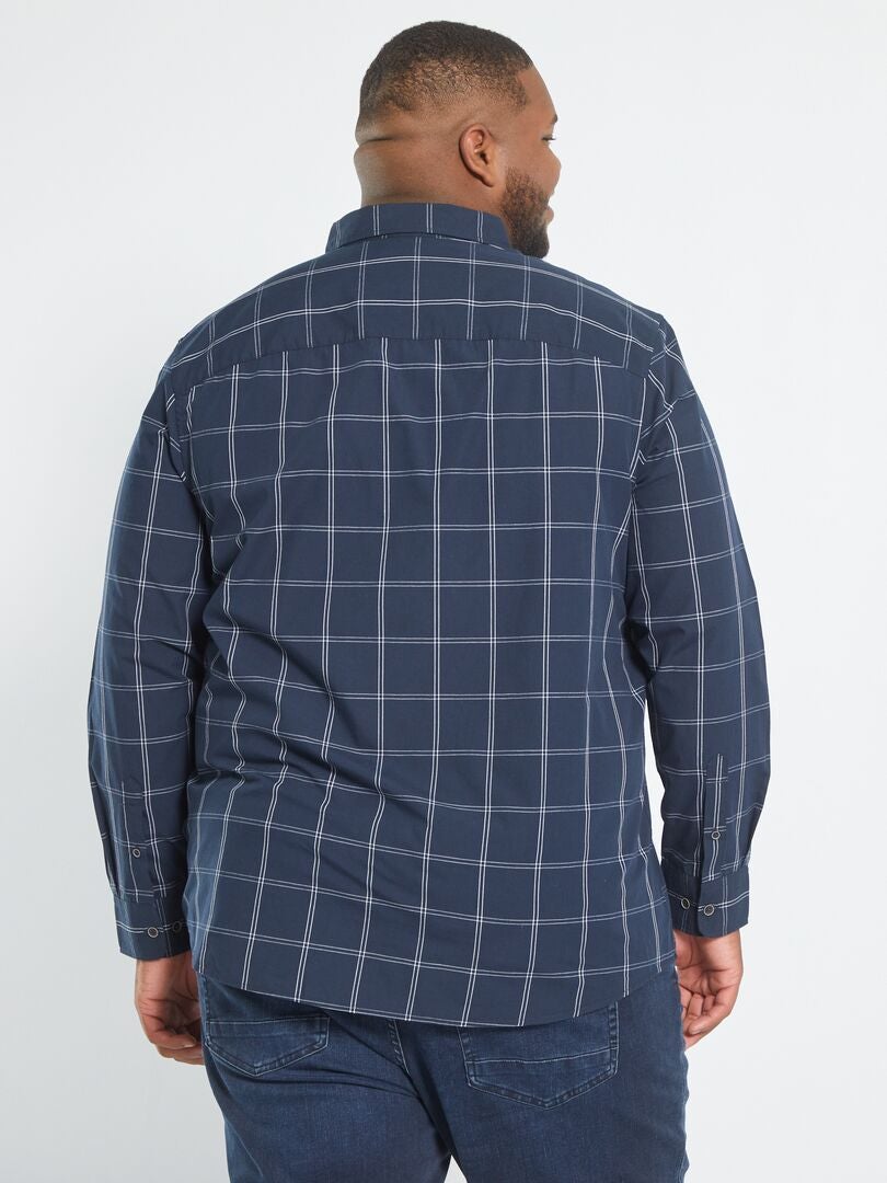 Chemise Homme Nautica Jeans à Carreaux Bleue - Manches Courtes, Taille XL, Très Bon état