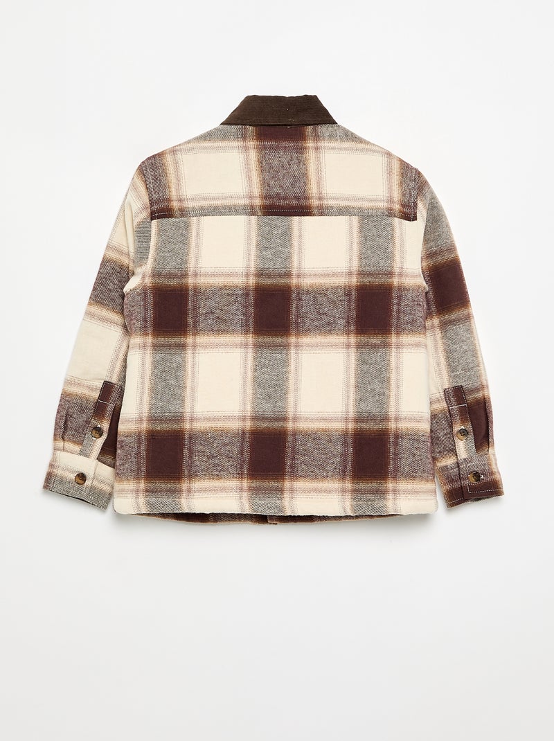 Chemise à carreaux doublée Marron - Kiabi