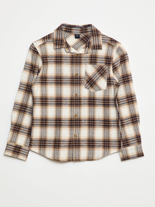Chemise à carreaux en flanelle - Kiabi
