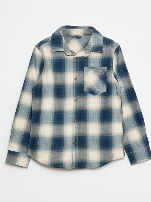 Chemise à carreaux en flanelle - Kiabi