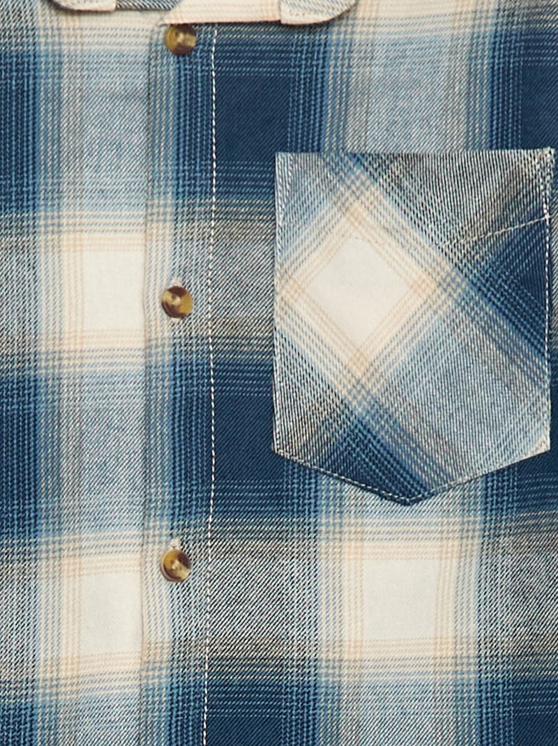 Chemise à carreaux en flanelle Bleu - Kiabi