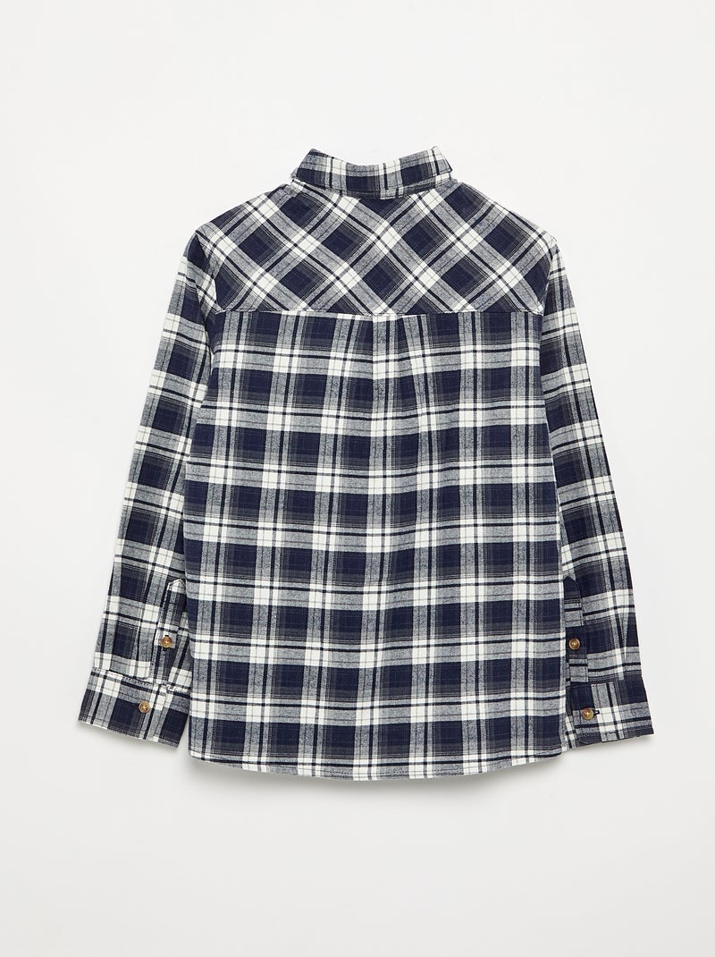 Chemise à carreaux en flanelle Bleu - Kiabi