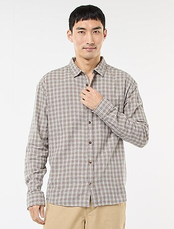 Chemise à carreaux en flanelle de coton