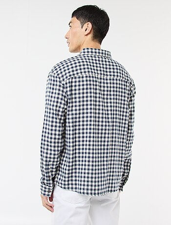 Chemise à carreaux en flanelle de coton