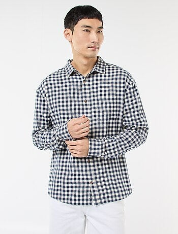 Chemise à carreaux en flanelle de coton