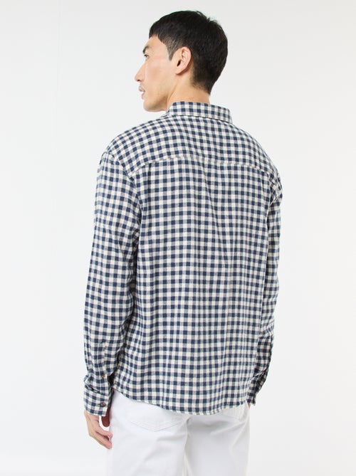 Chemise à carreaux en flanelle de coton - Kiabi