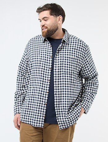 Chemise à carreaux en flanelle de coton