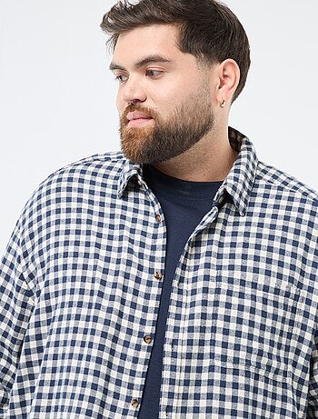 Chemise à carreaux en flanelle de coton