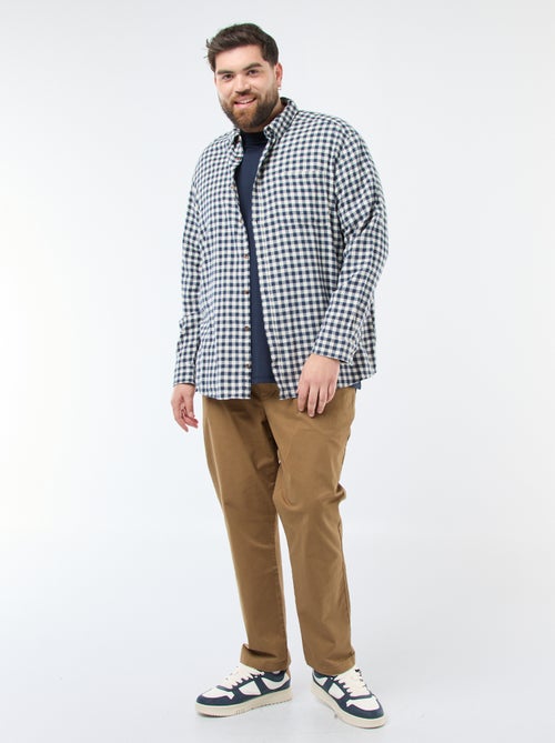 Chemise à carreaux en flanelle de coton - Kiabi