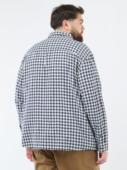 Chemise à carreaux en flanelle de coton - Kiabi