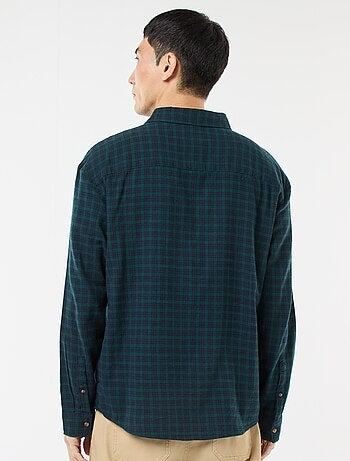 Chemise à carreaux en flanelle de coton