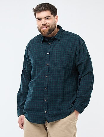 Chemise à carreaux en flanelle de coton