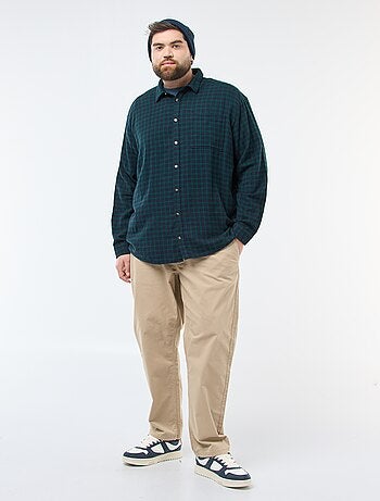 Chemise à carreaux en flanelle de coton