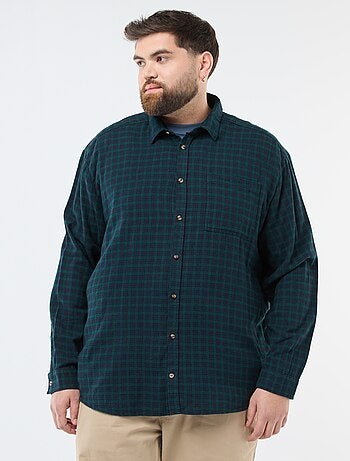 Chemise à carreaux en flanelle de coton