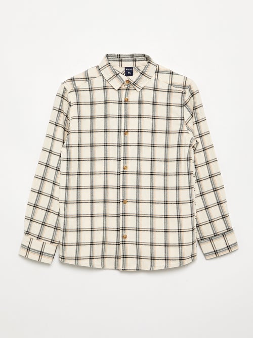 Chemise à carreaux en flanelle - Kiabi