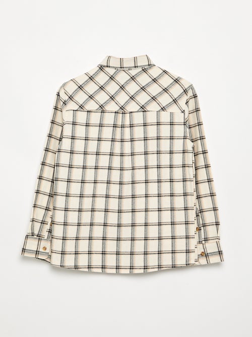 Chemise à carreaux en flanelle - Kiabi