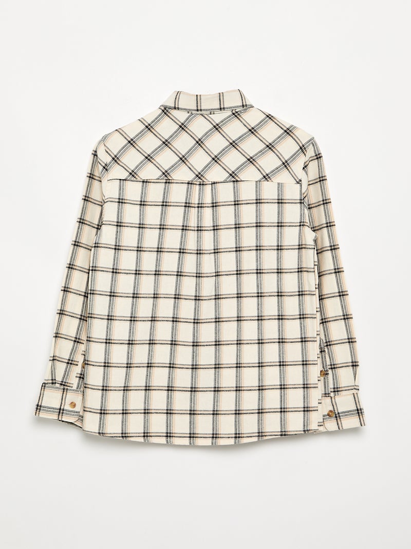 Chemise à carreaux en flanelle Gris - Kiabi