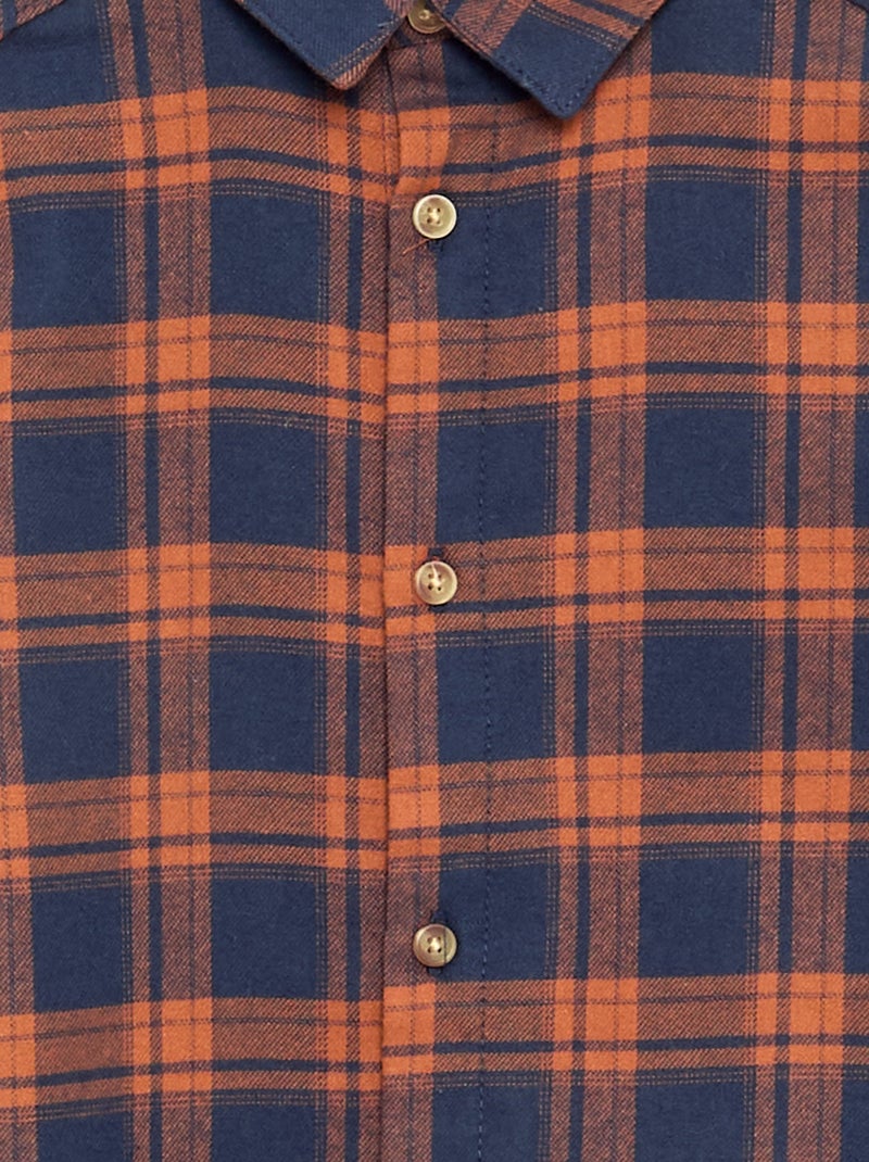 Chemise à carreaux en flanelle Marron - Kiabi