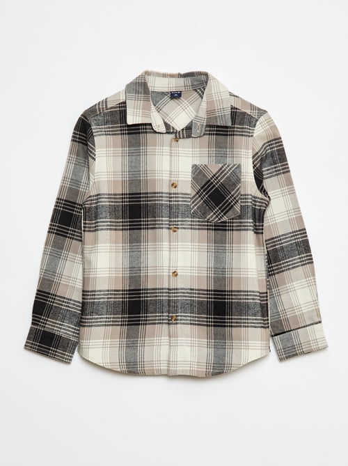 Chemise à carreaux en flanelle - Kiabi