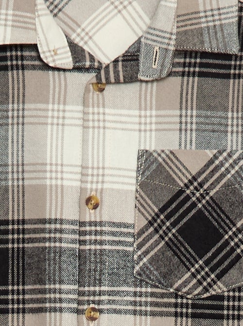 Chemise à carreaux en flanelle - Kiabi