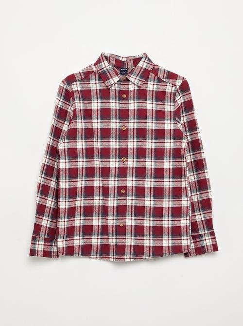 Chemise à carreaux en flanelle - Kiabi