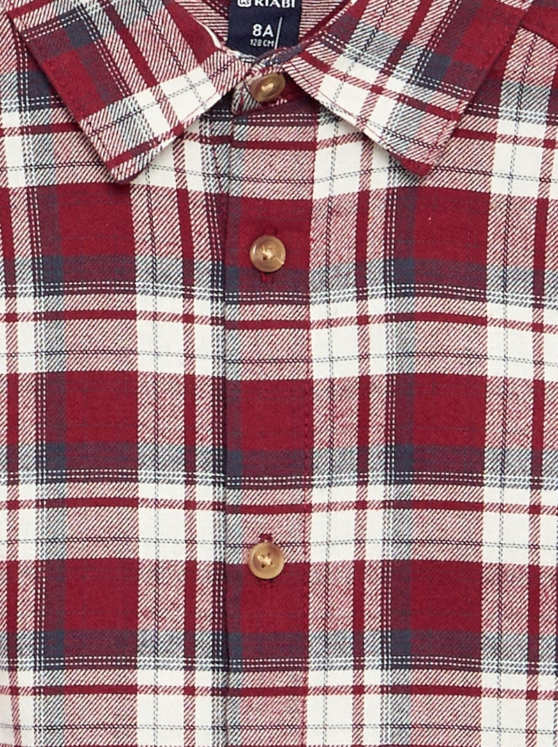 Chemise à carreaux en flanelle Rouge - Kiabi