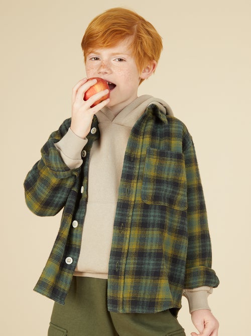 Chemise à carreaux en flanelle - Kiabi